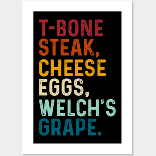 Retro T-Bone Steak, Cheese Eggs, Welch's Grape Posters and Art